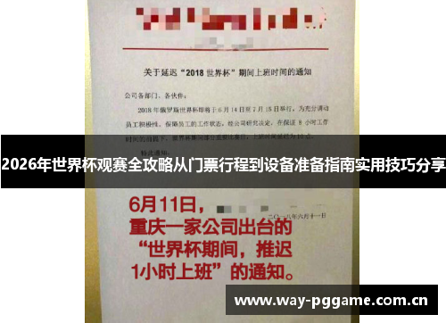 2026年世界杯观赛全攻略从门票行程到设备准备指南实用技巧分享